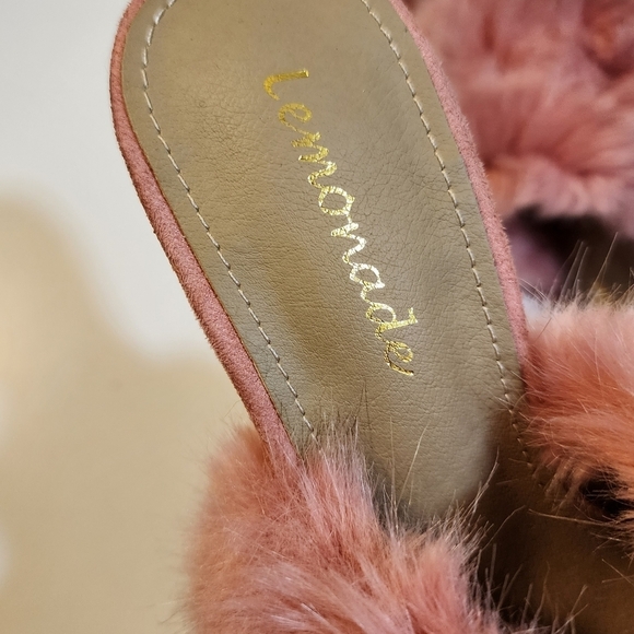 LEMONADE pink furry plush slip in  stilletos size 6 - Picture 4 of 13